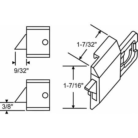 GRAINGER GLOBAL SOURCING 83-600BA-1 SLIDE LATCH TILT WINDOW 27/64 L