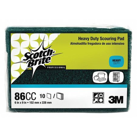 SCOTCH-BRITE 86CC SCOURING PAD 6 L X 9 W GREEN PK10