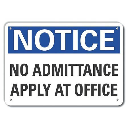 LYLE LCU5-0145-RA_14X10 RFLCTV NO ADMITTANCE NOTICE SIGN,10X14IN