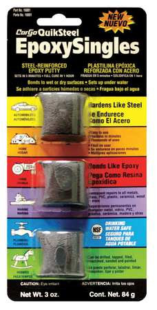 BLUE MAGIC 16001-6 PUTTY QUIKSTEEL EPOXY PUTTY 1 OZ