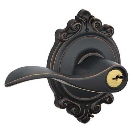 SCHLAGE F51A ACC 716 BRK LEVER LOCKSET MECHANICAL ENTRANCE GRD. 2