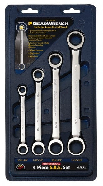 GEARWRENCH 9240D SET WR RAT DBL BX SAE 4PC