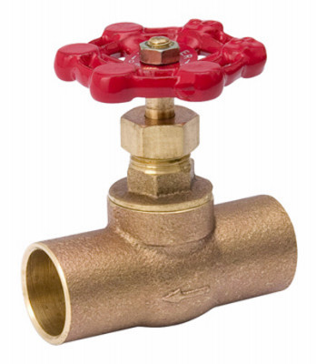 B&K 105-504NL STOP VALVE, BRASS, COPPER X COPPER, 3/4-