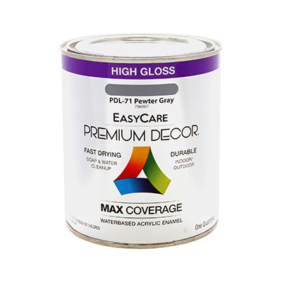 TRUE VALUE MFG COMPANY PDL71-QT PREMIUM DECOR PEWTER GRAY GLOSS ENAMEL P