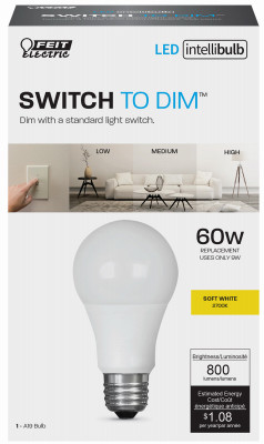 FEIT ELECTRIC OM60/3DIMCA/LEDI BULB A19 2700K 3-LVL DIM LED