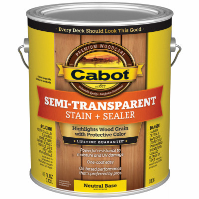 CABOT 16306-07 SEMI-TRANSPARENT DECK & SIDING STAIN, NE
