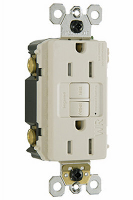 PASS & SEYMOUR 1597TRWRLACCD4 GFCI RECEPTACLE, 15A, ALMOND