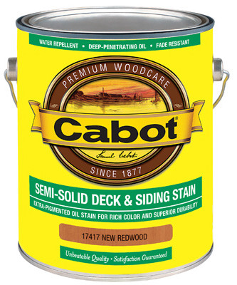 CABOT 17417-07 SEMI-SOLID DECK & SIDING STAIN, REDWOOD,