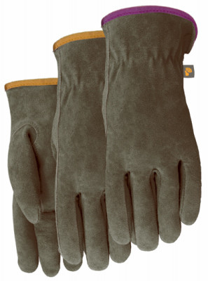 MIDWEST QUALITY GLOVES 2910H8-M WORK GLOVES, SUEDE, GUNN CUT, WOMEN'S M