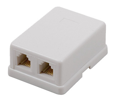 AUDIOVOX TP2662WHR DUAL MODULAR PHONE JACK, WHITE