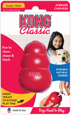 KONG T3 CLASSIC DOG TOY, RED, SMALL