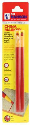 C.H. HANSON 10261 CHINA MARKER PENCILS, RED, 2-PK.