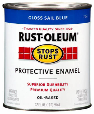 RUST-OLEUM 7724-502 STOPS RUST QT. SAIL BLUE ENAMEL