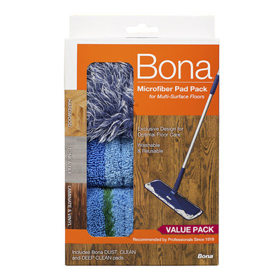 BONA KEMI USA INC AX0003496 MICROFIBER DEEP CLEAN PAD, 3-PK.