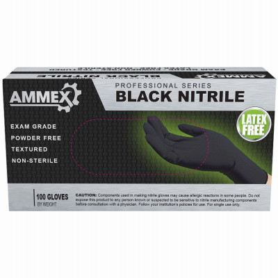 AMMEX ABNPF46100 100CT LG BLK NITR GLOVE