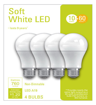 GENERAL ELECTRIC 32586 LED LIGHT BULBS, A19, SOFT WHITE, 760 LU