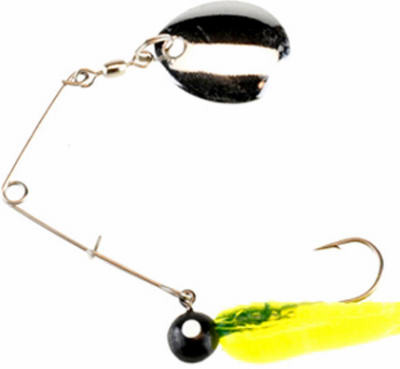 BIG ROCK SPORTS LLC BSVP1/8-FC BEETLE SPINNER, BLACK NICKEL/FLUORESCENT