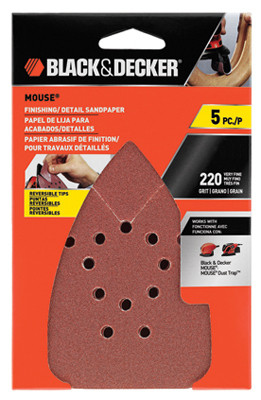 DEWALT TOOLS BDAM220 MOUSE FINISHING SANDPAPER, 220-GRIT, 5-P
