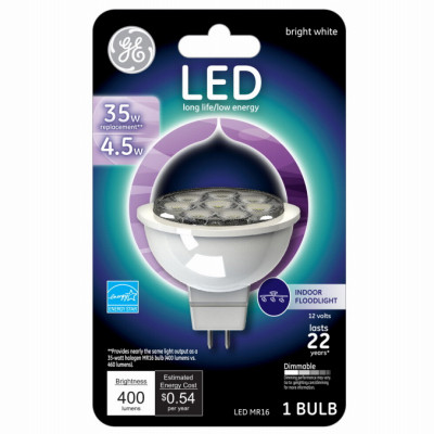 GENERAL ELECTRIC 45638 LED FLOOD LIGHT BULB, BRIGHT WHITE, CLEA