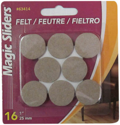 MAGIC SLIDERS 63414 MAGIC SLIDERS 1 IN. OATMEAL SELF ADHESIV