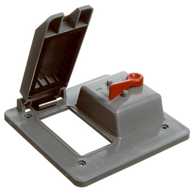 ABB INSTALLATION PRODUCTS E9G2GTNR GFCI & TOGGLE SWITCH BOX COVER, PVC, 2 G