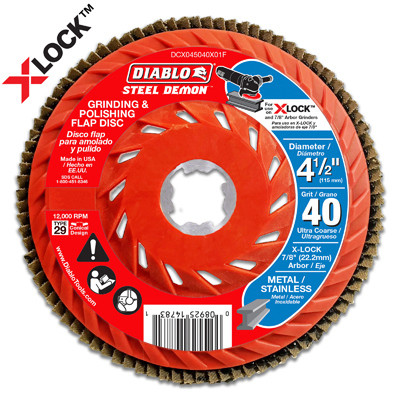 FREUD DCX045040X01F X-LOCK FLAP DISC, 40-GRIT, 4-1/2-IN.