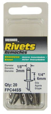 FPC CORPORATION FPC44SS 20-PACK MEDIUM STAINLESS-STEEL RIVETS