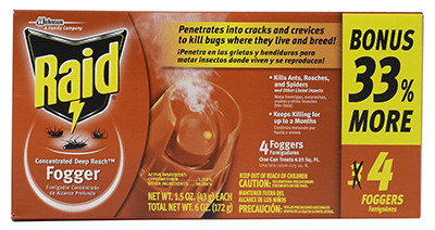 SC JOHNSON 74251 CONCENTRATED INSECT FOGGERS, 1.5-OZ., 4-