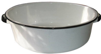 CINSA USA F6416-4 GRANITE WARE DISH PAN, WHITE CERAMIC-ON-