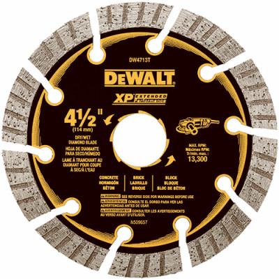 DEWALT TOOLS DW4713T DIAMOND SAW BLADE, DRY CUTTING, SEGMENTE