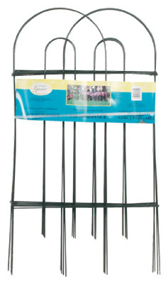 PANACEA 89301 GREEN ROUND-TOP GARDEN FENCE, 32-IN. X 8