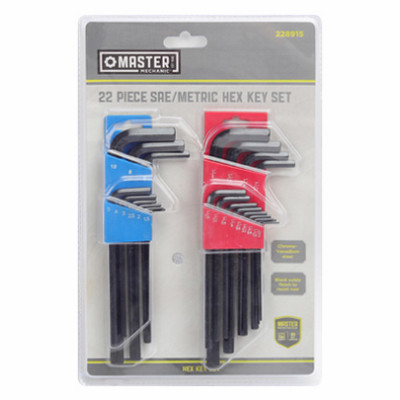 HANGZHOU GREAT STAR INDUST GS050808 HEX-L KEY SET, LONG ARM, SAE & METRIC, 2