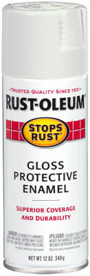 RUST-OLEUM 250702 STOPS RUST SPRAY ENAMEL, WHITE GLOSS, 12