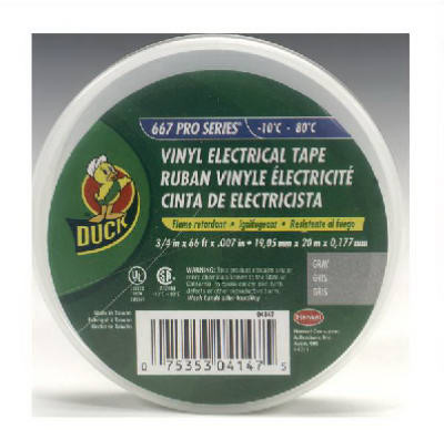 SHURTECH BRANDS 299018 VINYL ELECTRICAL TAPE, GRAY, .75-INCH X 