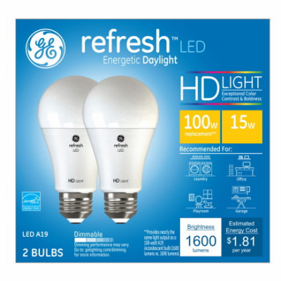 GENERAL ELECTRIC 93126580 REFRESH HD LED LIGHT BULBS, DAYLIGHT, 16
