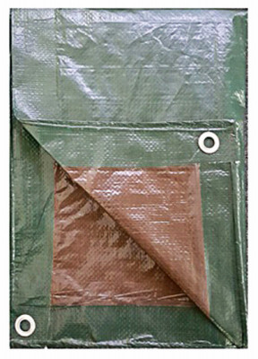 KAPS TEX CO LTD KT-MT1220GB POLYETHYLENE TARP, GREEN/BROWN, 12 X 20-