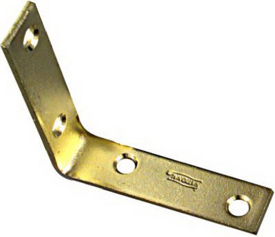 NATIONAL MANUFACTURING SALES CO. N190-850 4-PK., 3 X .75-IN. BRASS CORNER IRON