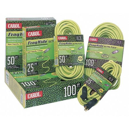 CAROL 06200.61.06L EXTENSION CORD,100FT,12GA,15A,SJOW,GRN