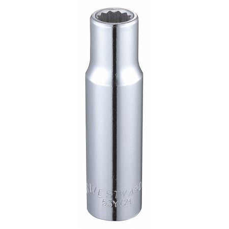 WESTWARD 53YV24 SOCKET 1/2 DRIVE SAE 7/16 SOCKET SZ