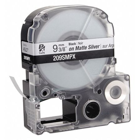 LABELWORKS PX 209SMPX BLACK INK/SILVER MATTE TAPE 1/2 W