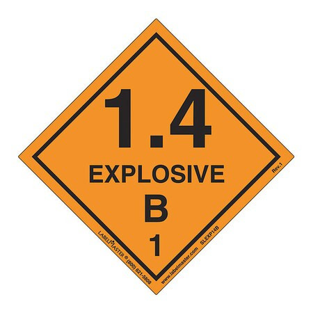 LABELMASTER SLEXP14B EXPLOSIVE 1.4 B LABEL VINYL PK500