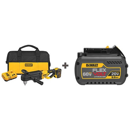 DEWALT TOOLS DCD470X1/DCB606 CORDLESS STUB AND JOIST DRILL KIT 60.0V