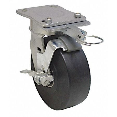 GRAINGER GLOBAL SOURCING P25S-NMB060K-14-WB-DL KINGPINLESS PLATE CASTER SWIVEL 1760 LB.