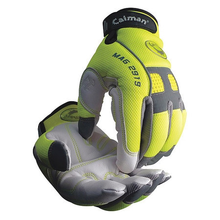 CAIMAN 2919 XL MECHANICS GLOVES GOAT GRAIN HI-VIZ XL PR