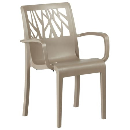 GROSFILLEX US200181 VEGETAL STACKING ARMCHAIR TAUPE