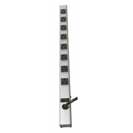 POWER FIRST 52NY32 OUTLET STRIP 8 OUTLET 15A 24 L GRY
