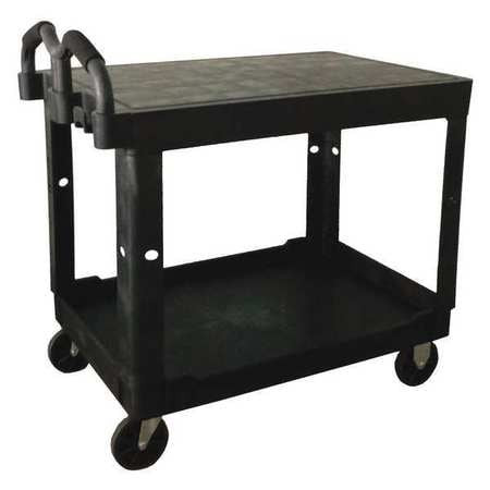 GRAINGER GLOBAL SOURCING 52TV61 UTILITY CART 500 LB. FLUSH BLACK PP