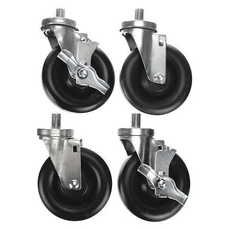 COMPONENT HARDWARE CSTPK-5PTS CASTER KIT,MED DUTY 3/4-10 X 1" THD STE