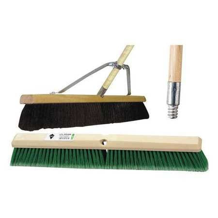 TOUGH 59JM42 PUSH BROOM HEAD AND HANDLE 36 GREEN