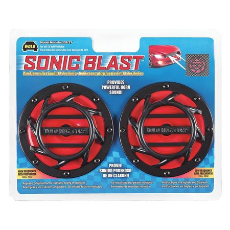 WOLO 308-2T VEHICLE DISC HORN SET 4-3/4 L X 3 W